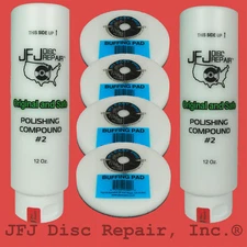 JFJ COMBO PACK: 2 WHITE POLISH 12OZ + 4 EASY PRO BUFF PADS 