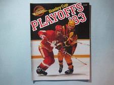 1982/83 VANCOUVER CANUCKS CALGARY FLAMES CUP PROGRAM MEL BRIDGMAN JOHN GARRETT