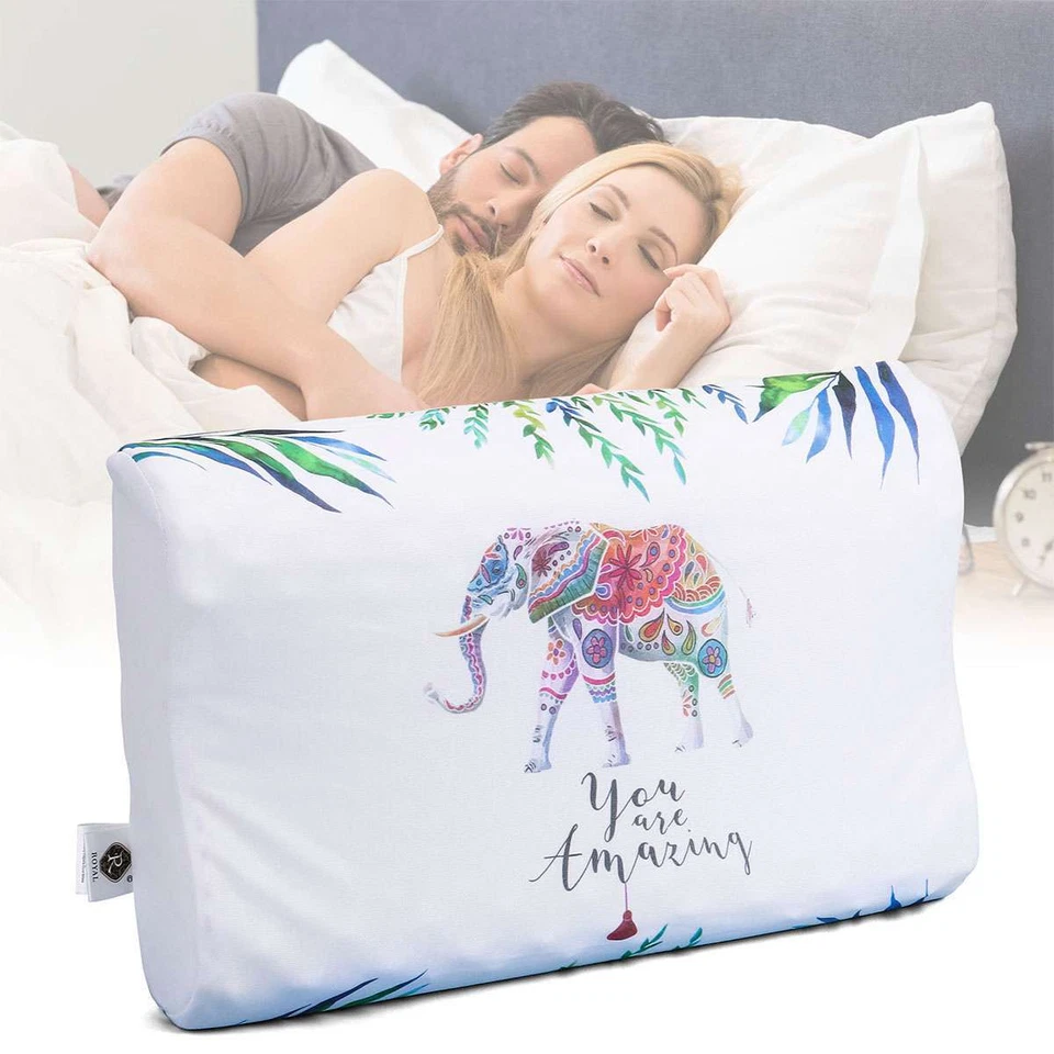 Almohada de látex 100 % natural soporte medio almohada de cama ayuda al cuello a aliviar la presión Foto 4 de 4
