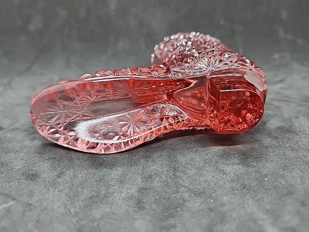 Vintage Fenton Pink Glass Daisy And Button Pattern Boot | eBay