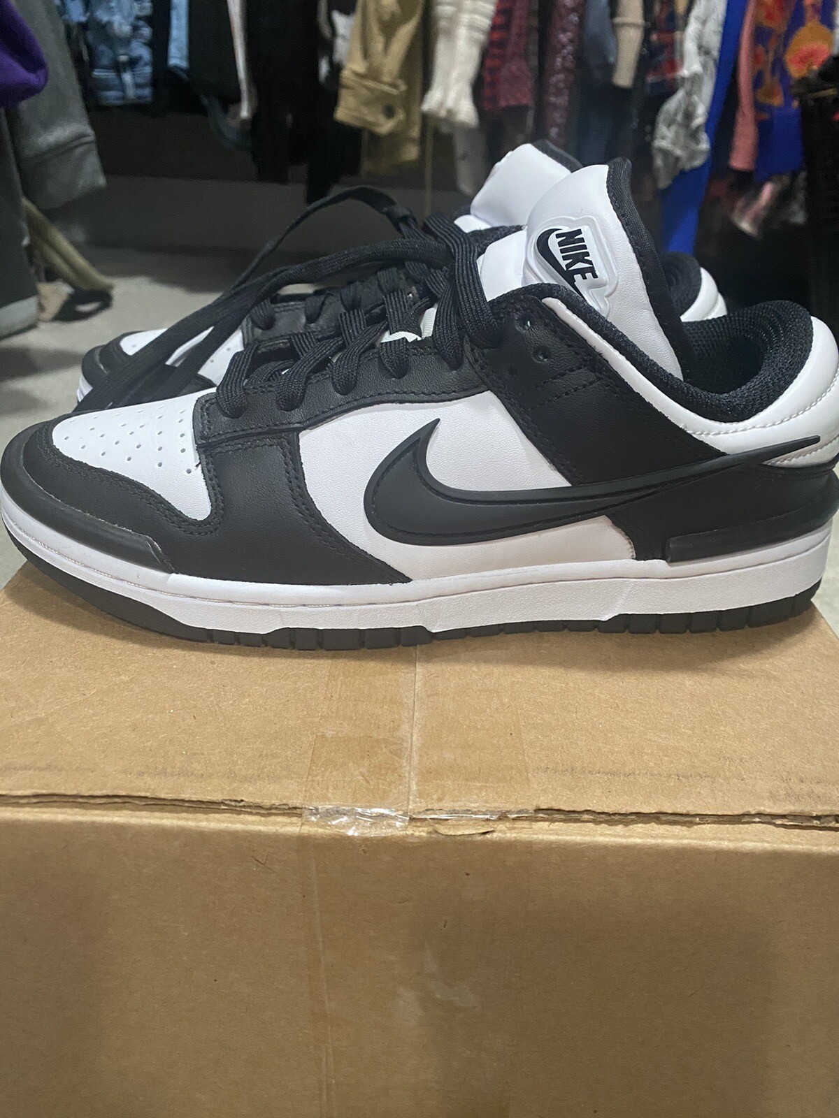 Nike Dunk Low Twist Panda Black White DZ2794-001 Women's Size White Rare W 8 image 5