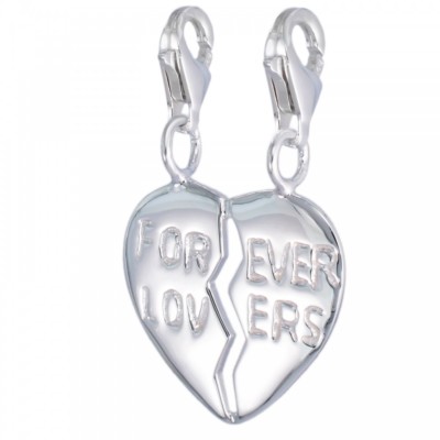 MELINA Charm Anhänger 2 Herzen, Herz, Silber 925  1801737