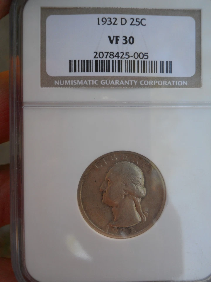 1932 D Washington Quarter NGC VF30 Very Fine Key Date RARE  - Image 4 of 4