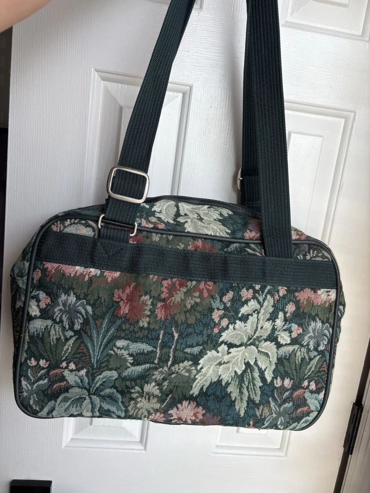 Bolso de Lona Atlantic Vintage Tapiz Fin de Semana Equipaje de Viaje Organizador Floral Foto 2 de 4