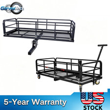 750 Lbs Folding Trailer Hitch Cargo Carrier Basket Luggage Rack W 2 Receiver