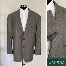 Ralph Lauren Mens Two Button Blazer Silk Wool Blend Sport Coat Jacket Size 54R
