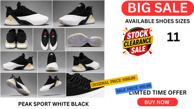 PEAK TAICHI SPORT White Black Men's Running Shoes | Lightweight Cushioned