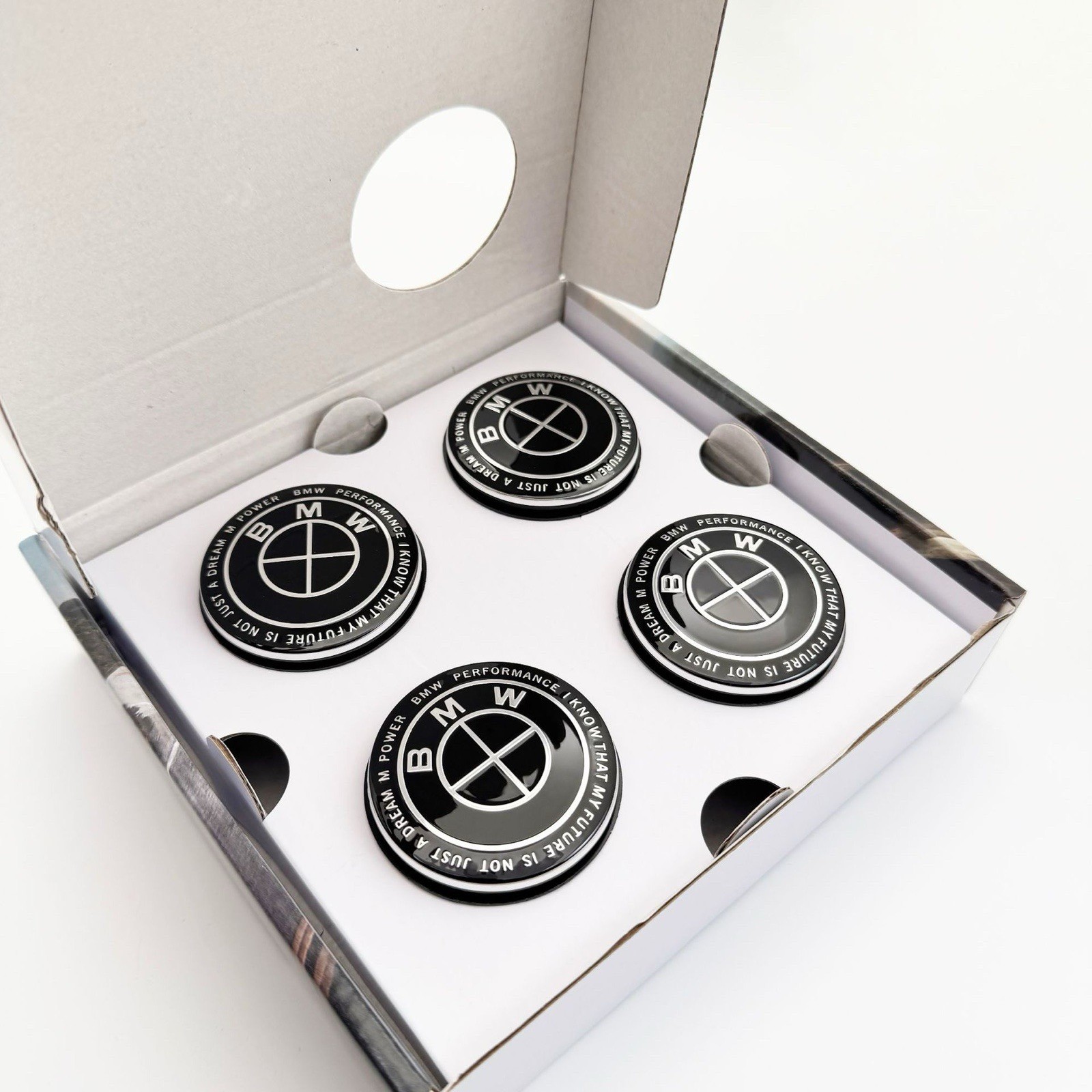 BMW cache-moyeux flottants M Performance noirs de 56mm pour jante d'origine