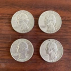 Lot of 4 Silver (90%) Washington Quarters - Junk Silver - Free Shipping