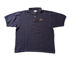 Vintage Jaguar Luxury Automobile Car Men's Short Sleeve Polo Shirt Sz LBlue