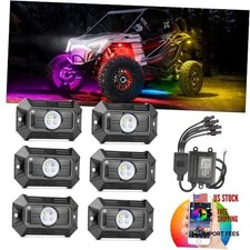 RGB White LED Rock Lights App Control Underglow 6 Pods RGB  Pure White