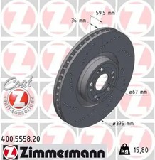 2x Bremsscheibe innenbel&uuml;ftet 400.5558.20 ZIMMERMANN f&uuml;r MERCEDES-BENZ GLE GLS