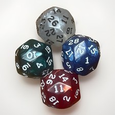 New Marbleized Dice Set d30 - Chessex - 4 Beautiful Colors