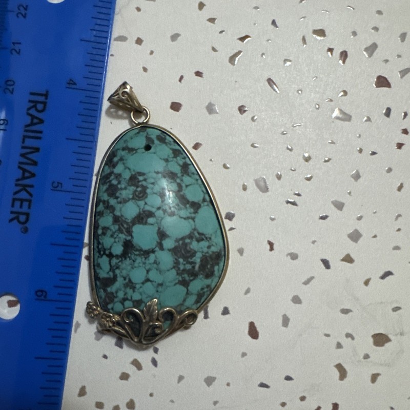 925 Sterling Silver And Turquoise Pendant 