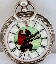 Antique French Memento Mori Silver Pocket Watch – Ouroboros Snake & Skull Case