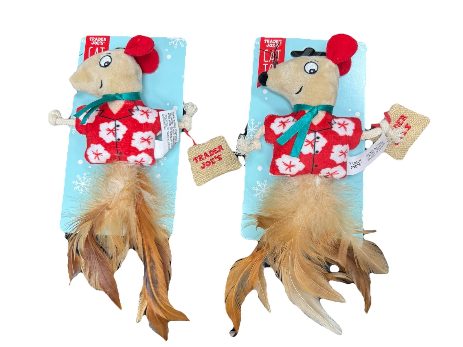 2025 New Trader Joe’s Holiday Cat Toy With Feather And Rope (2 Pieces)