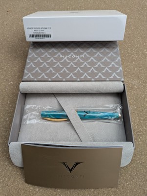 EUC Visconti Mirage Mythos Fountain Pen Turquoise Athena Fine with Box