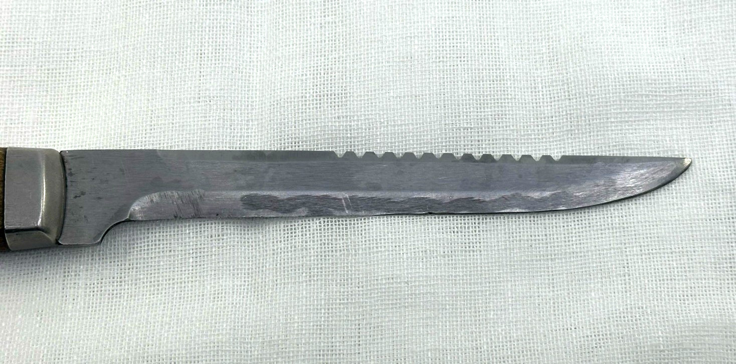 Vintage FISHERMANS TACKLE FILLET KNIFE Wooden Handle Stainless Steel SWEDEN