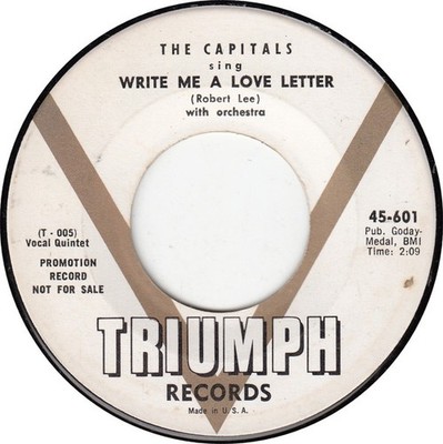 The Capitals (4) - Write Me A Love Letter / Three O'Clock Rock, 7'', (Vinyl)