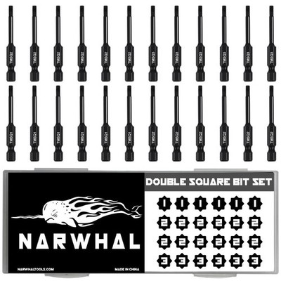 8 Point Star Bit Set for Trailers (24 Pack Double Square - CR-MO Steel) 8 Poi...