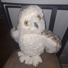 Wild Republic Snowy Owl 12" Plush White Brown Speckled Stuffed Animal Toy Clean