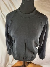 Vtge Womans Fruit Of The Loom USA Black Crew Neck Sweatshirt Blank Small