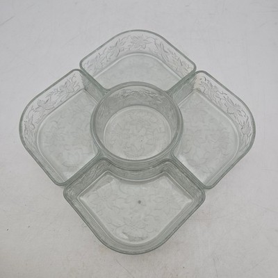 アメリカ プリンセスハウス ファンタジア チップ＆ディップセット Princess House 513 6pc Fantasia Crystal Chip & Dip Set Made In USA