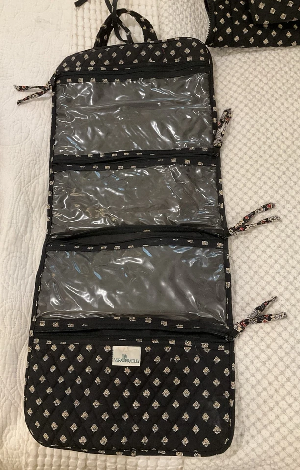 Vera Bradley Black And Red Lotus Print 5 Piece Travel Set with Tote, Garment Bag - Image 4 of 4