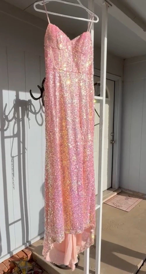 strapless open back dress Camelia - Blue Embellished Fishtail Evening Gown | Prom Dresses