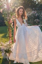 LoveShackFancy Devyn Bridal Gown Dress Ivory S 4 Party Wear Long Maxi NEW 47272