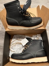 Sz 11 White s Boots Perry Moc Toe Black Leath...