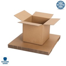 6-Pack 5x5x5 in Corrugated Shipping Boxes - Easy Assemble Kraft Mailers for S...