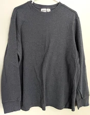 Field Gear Thermal Shirt Mens XL Gray Waffle Knit Long Sleeve Cotton Crewneck