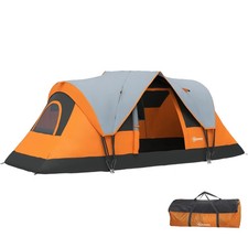 Camping Tent with Bag  5-6 Man  Fibreglass and Steel Frame Outdoor Hiking Orange