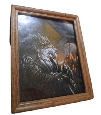 WEREWOLF ART PRINT, Genn Greywolf WOW World Of Warcraft Dark Fantasy Framed 8x10