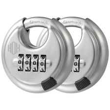 Combination Lock, 4 Digit Disc Padlock with 3/8 Inch Hardened Steel Shackle, ...