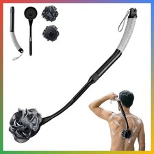 Loofah Body Scrubber Retractable Handle Adjustable Reach Exfoliating Back Bath M