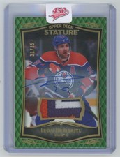 2023-24 Upper Deck Stature Patch Green Leon Draisaitl Auto 31/35