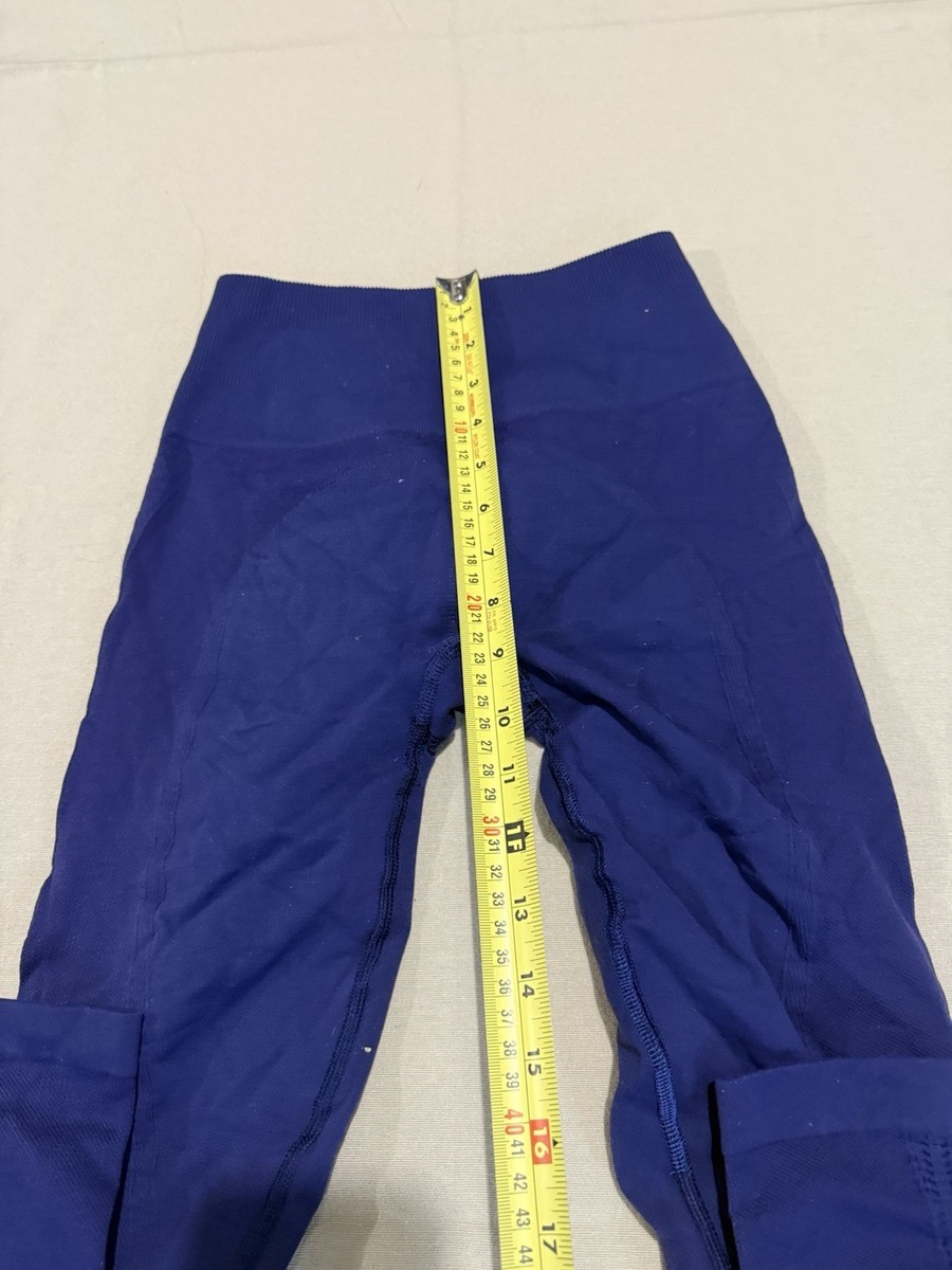 Lululemon Flow Go Tight Hero Blue Navy Perforated Yoga Workout Pant Sz 2 RARE View 6