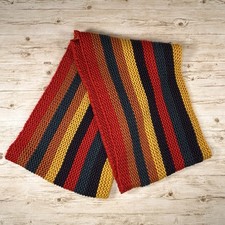 Knit Striped Infinity Scarf Multicolor Boho Cottagecore Fall Winter Cozy