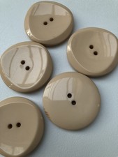 6 Natural Coat Buttons Large 40mm Curved Shape Feature Coat or Jacket