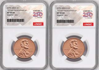 1776 2026 P&D (MS69) Lincoln Cent 2 Coin Set NGC LOWER MINTAGE THAN 1909 S VDB B