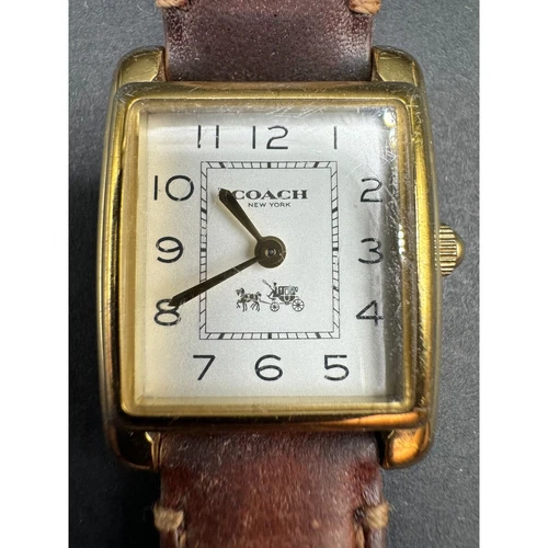 Orologio Coach Acciaio Inox Tono Oro Quadrato CA.88.7.34.0914 Quadrante Bianco Funzionante