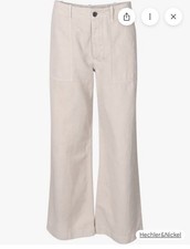 NWT Nili Lotan x Target Wide Leg Pants 12 High Rise Utility Pockets Cream