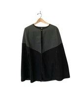 Cejon Cape Coat Women One Size Black Gray W7