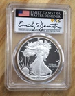 2022 W American Silver Eagle FIRST STRIKE SIGNED EMILY DAMSTRA PCGS PR70DCAM