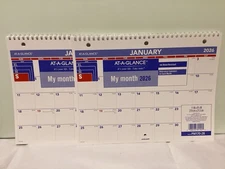 Two At-A-Glance 3 Hole Spiral Wall/Notebook Calendar  11” X 8.5”
