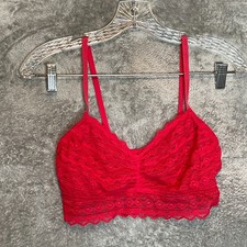 Pink Victoria Secret Women Lace Bralette M Strappy Coquette Delicate Romantic