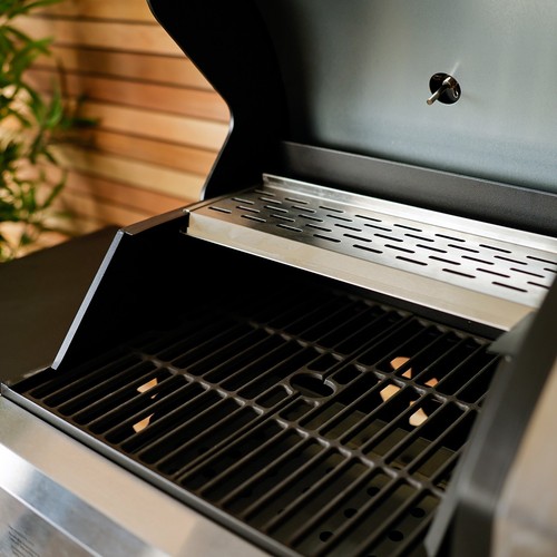 Charles Bentley Dual Burner Gas Grill & Charcoal Grill BBQ - Stainless Steel - Picture 2 of 7