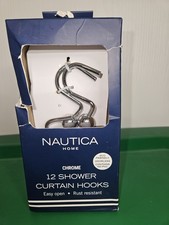 Nautica Home Chrome 12 Shower Curtian Hooks
